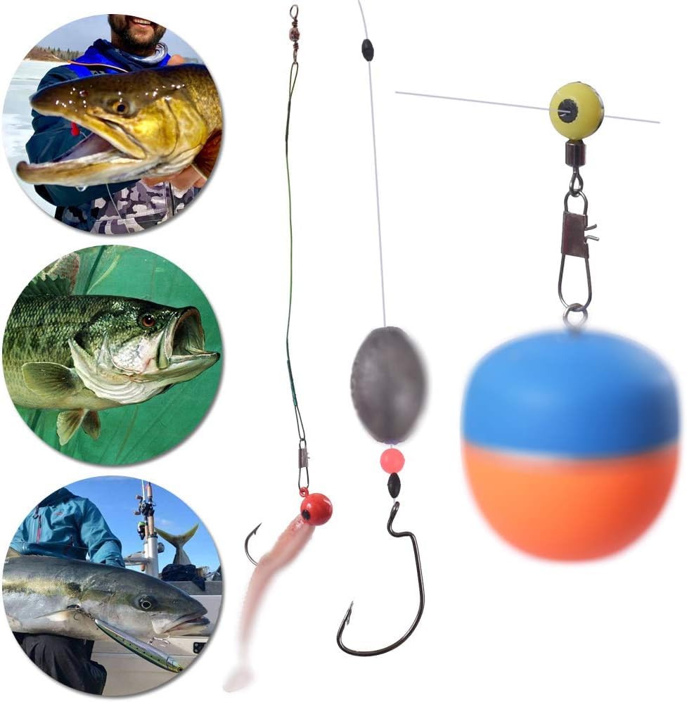 SANTUO 183Pcs Fishing Accessories Kit Sea Fishing Tackle Kit Including 1# Hooks Rolling Barrel 3# Swivels 1# 2# Snaps 10g 3.5g 5g Sinker Slides 1# Swivel Crank for Pike Bass Carp with Tackle Box - Image 5