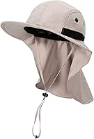 Vista 18 de Tirrinia Sombrero de sol con solapa para el cuello con ala ancha, UPF 50+ para senderismo, safari, pesca, para hombres y mujeres, ideal
