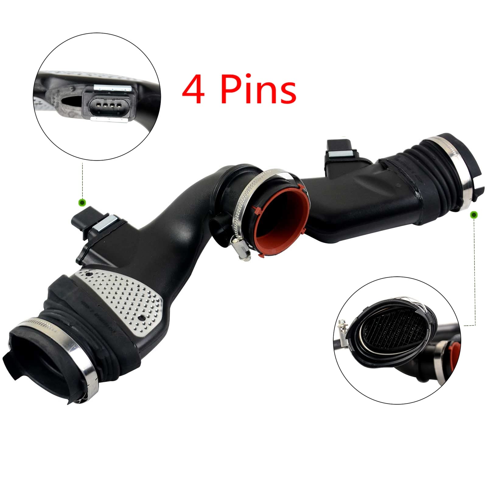 Bisenya Tubo di aspirazione dell'aria 4 perni Sostituzione per E-Class W211 GL-Class X164 M-Class W164 R-Class W251 E320 GL320 E350 R320 ML320 ML350 R350 6420903497 A6420903497 6420906397 6420907397