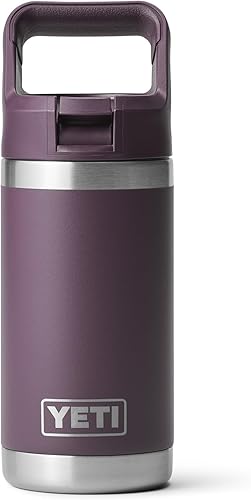 Miniatura 9 de YETI Rambler Jr. - Botella de 12 onzas para niños, con tapa con pajilla Humedales Marrón,verde bosque negro,Polvo lunar - Texturizado,marino,Power