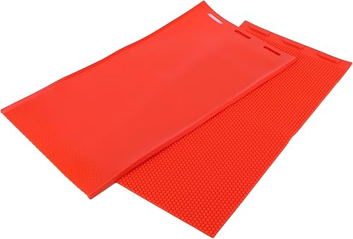 POCREATION 2 moldes de hoja de cera de abejas, suministros de apicultura roja, molde manual de goma para tabletas, máquina de estampado para hacer