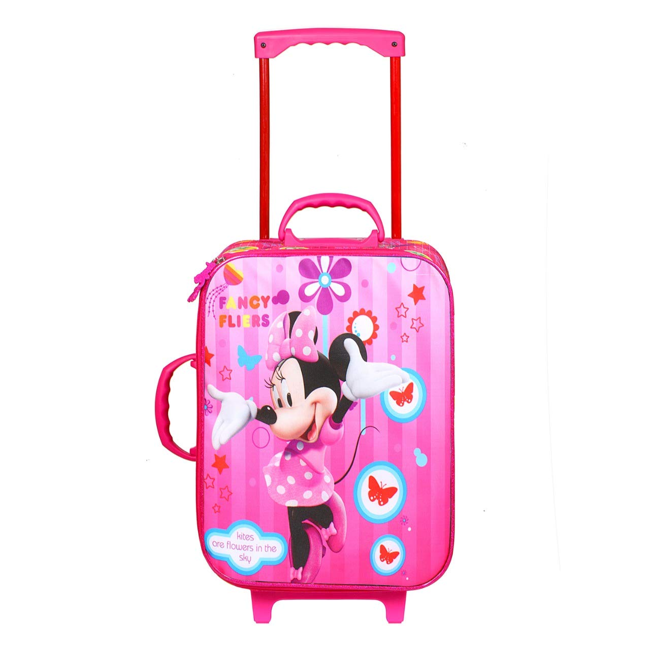 Kids Pink Fabric Trolley Bag