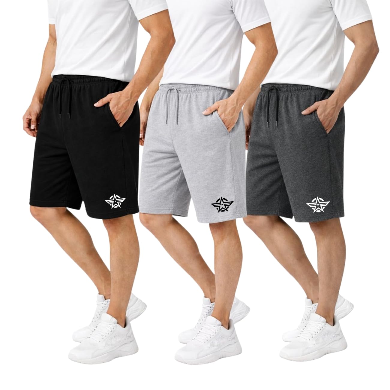 kart black Plus Sizes Men's Cotton Knee Length Shorts(M,L,XL,XXL,XXXL,4XL,5XL Shorts)| Casual and Night Wear Mens Shorts Pack of 3-picture-30