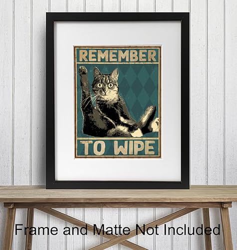 Miniatura 3 de Funny Cat Bathroom Wall Art 11x14 - Cat Poster for Small Bathroom Decor - Restroom Wall Decorations - Bath Wall Art - Powder room Decor - Cat Themed