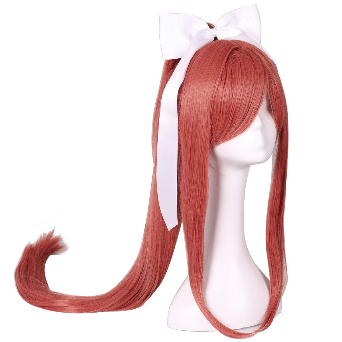 One-Day Sale: Up to 70% Off Wig with Bowknot Long Coral Cosplay Wig with Long Ponytail