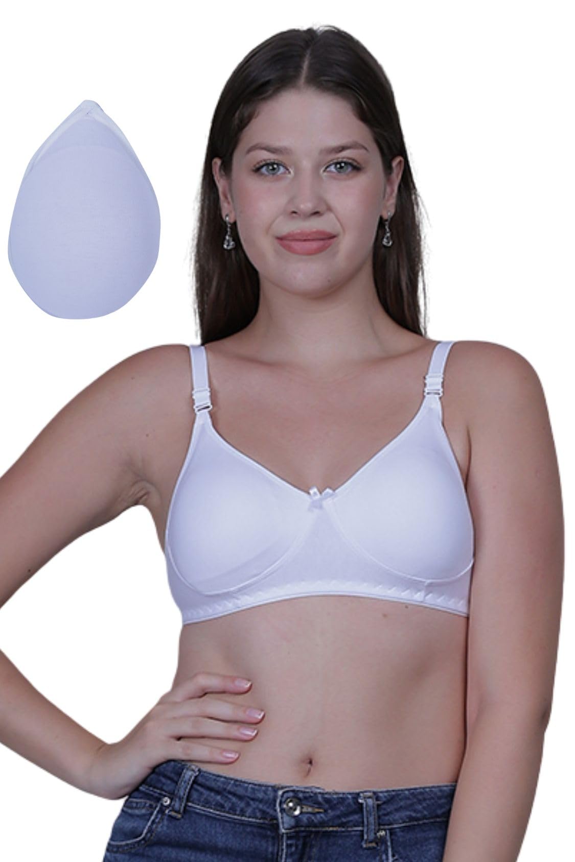 Mastectomy Cancer Pocket Bra with One Micro Fiber Filled Adjustable Pad | Cotton Bra-image-18