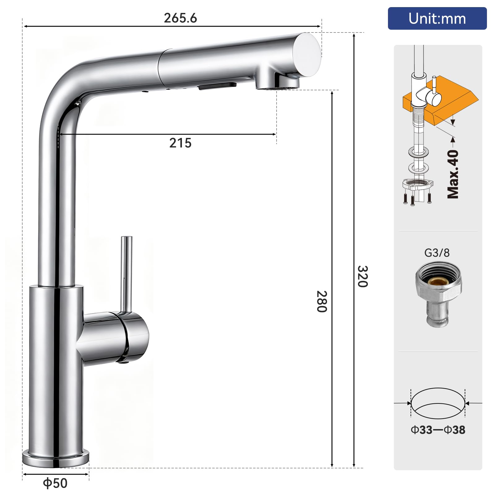 Rubinetto Lavello Cucina Cromo, Rubinetto Cucina Con Doccetta Estraibile, Miscelatore Cucina Con Due Tipi Di Getto D'acqua, Rubinetti Cucina In Acciaio Inossidabile Spazzolato