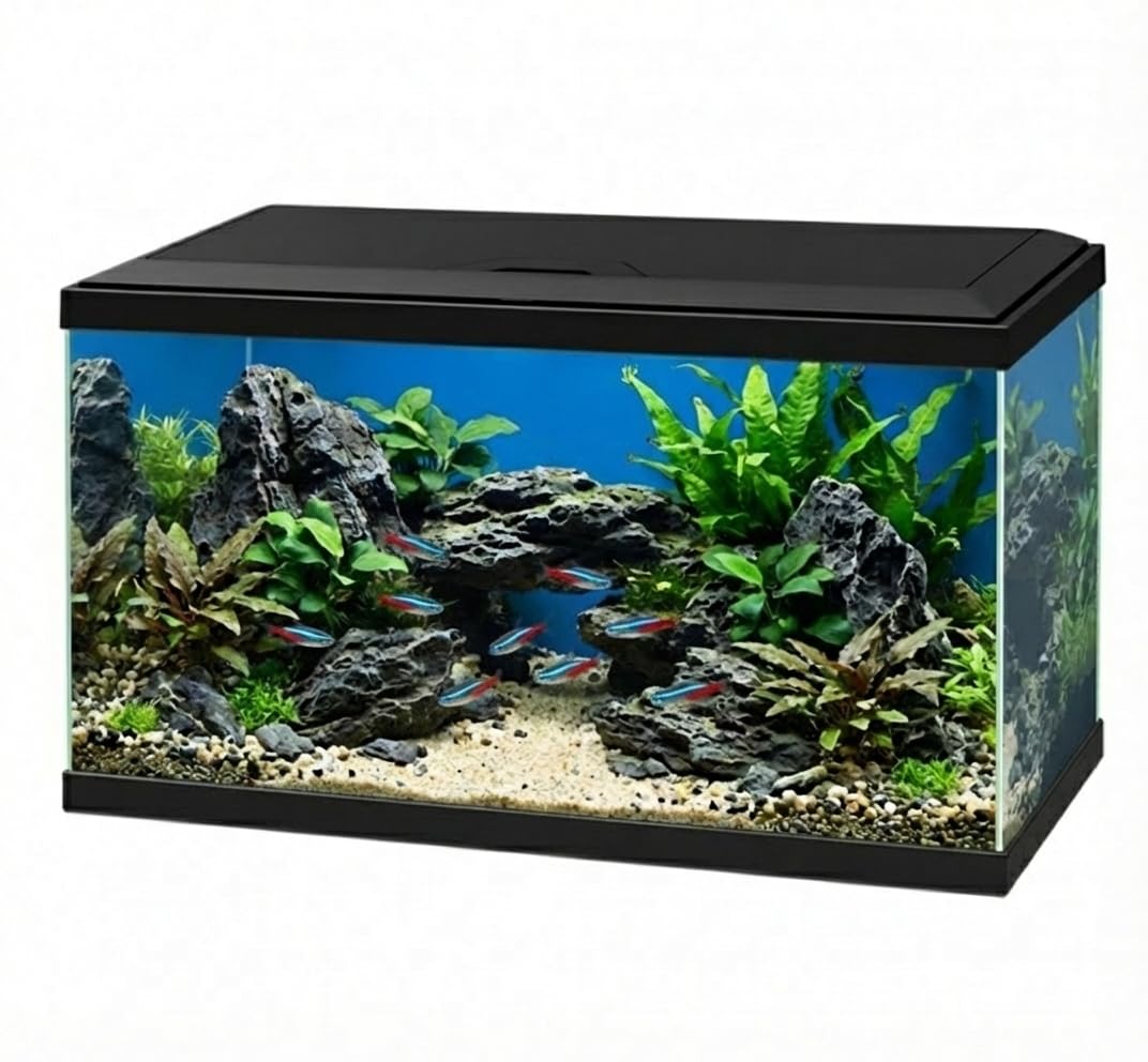 Love Aquatics 60 LED Tropical Glass Black Aquarium - Includes