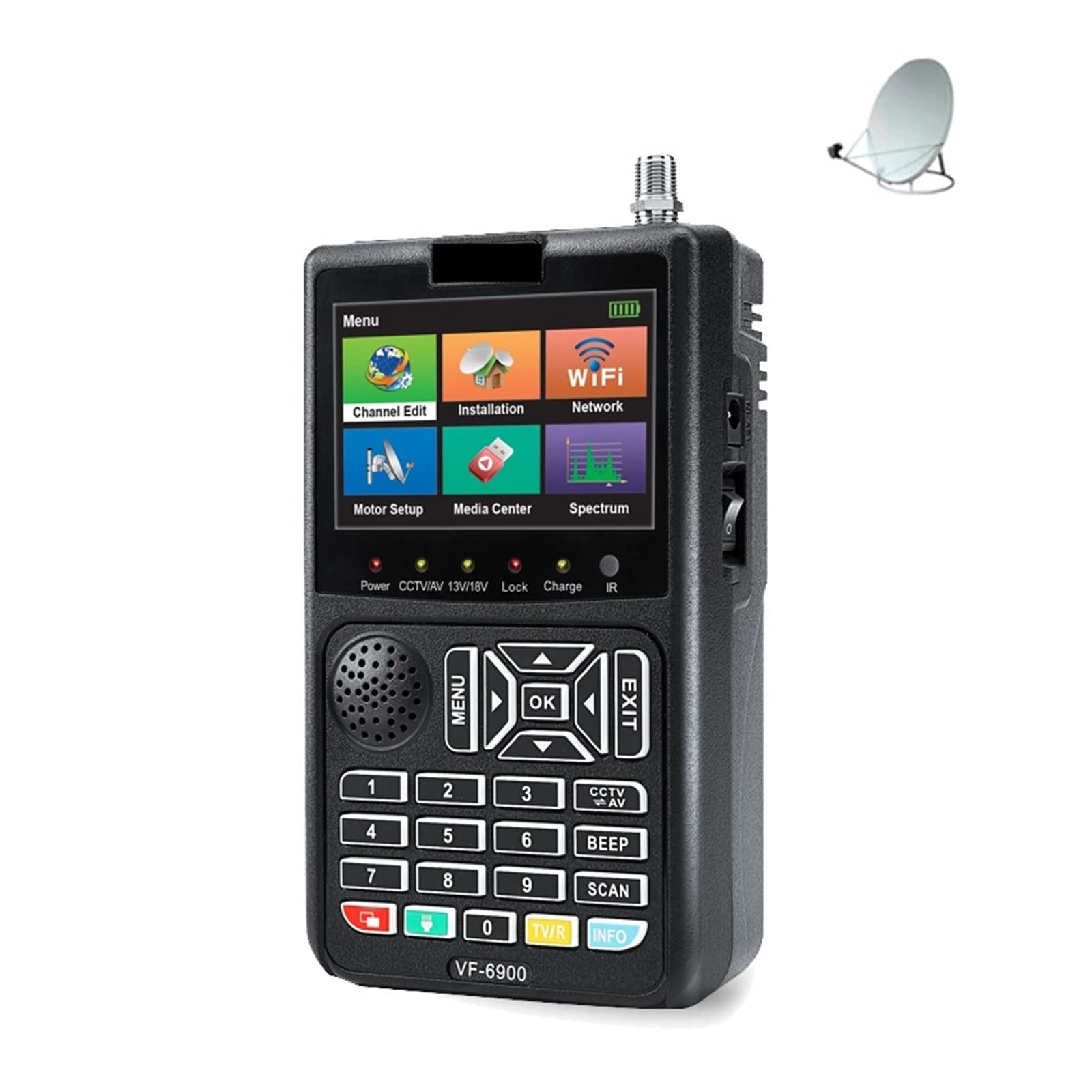DVBS/S2 Satfinder Handhel mètre VF-6900 Source de Signal TV HD