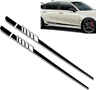 Universal 2PCS Long Stripes Car Side Body Decals (Black)