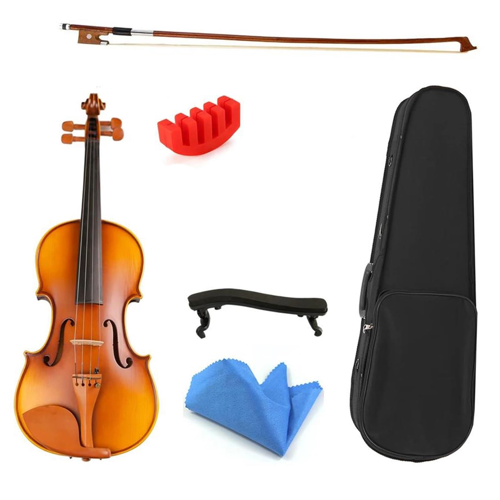 Violino Violino Acustico In Legno Massello Strumento A Grandezza Naturale Con Fondo In Legno Massello Di Acero A Strisce Naturali Violino Fatto A Mano(3/4)
