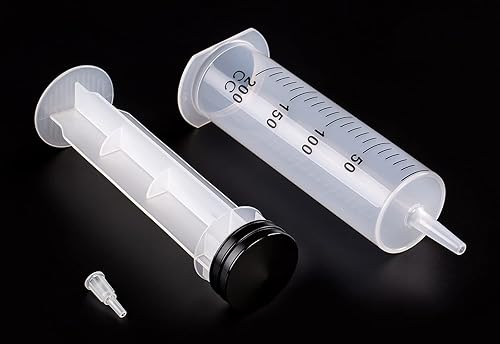 Miniatura 5 de SHAOTONG Jeringas de 6.8 fl oz con tubo de 40 pulgadas y adaptador de punta, para alimentar mascotas, recarga de líquidos, líquido de aceite de