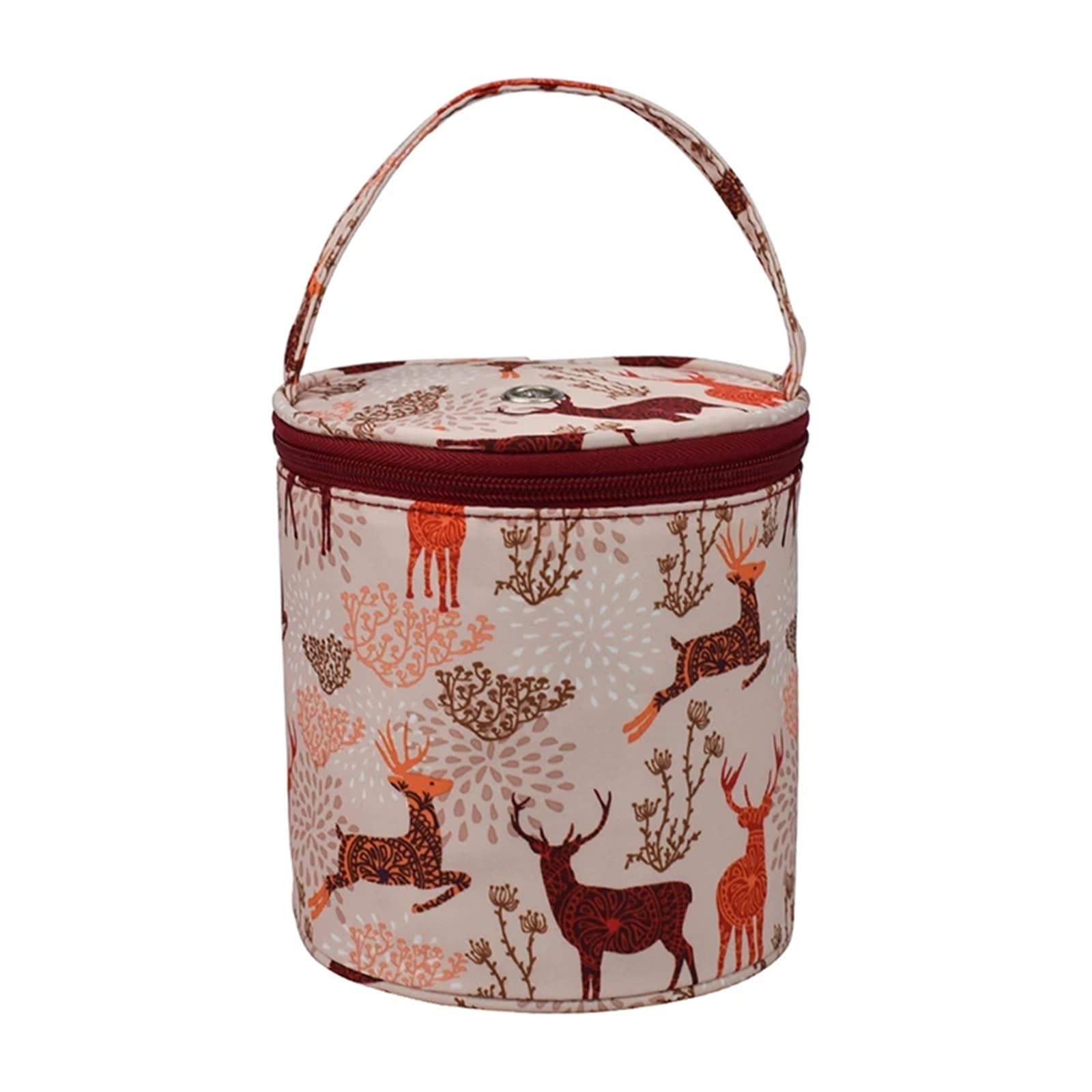 Sewing Box Crochet Round Storage Bag Knitting Needles Yarn Tote Organizer Craft Woolen Basket Tool for Home(Style A)