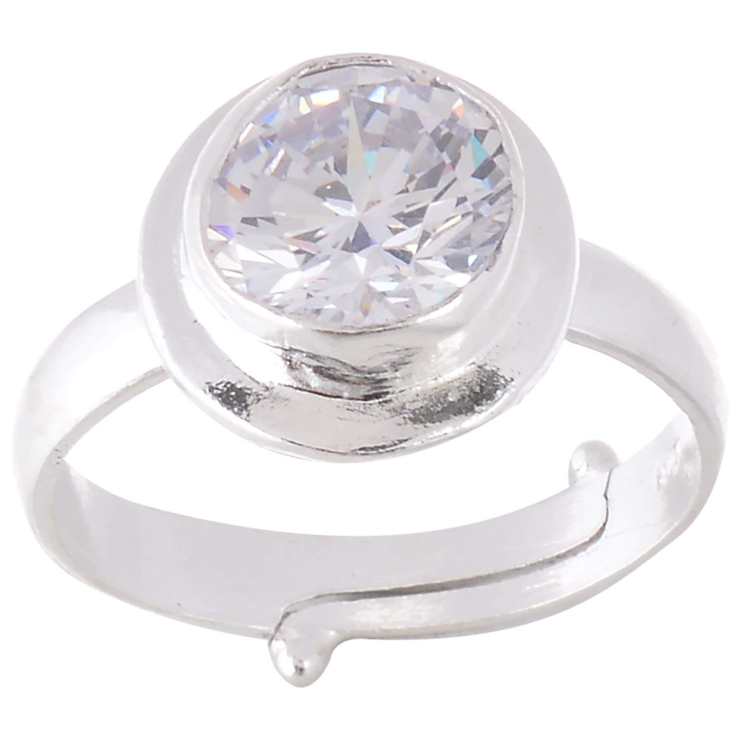 Akshita gemsAkshita gems Certified 11.25 Ratti Jarkan Precious Gemstone Natural Zircon Stone Rashi Ratna Ashtadhatu Adjustable Silver Ring for Astrological Purpose for Men and Women