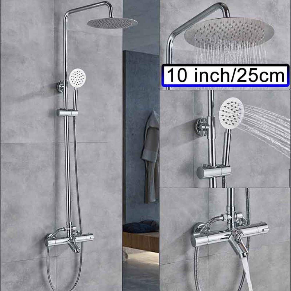 Set di rubinetti per doccia a pioggia termostatico nero opaco Set monocomando per vasca da bagno Miscelatore per doccia Rubinetto per doccia, cromato C Beauty Comes