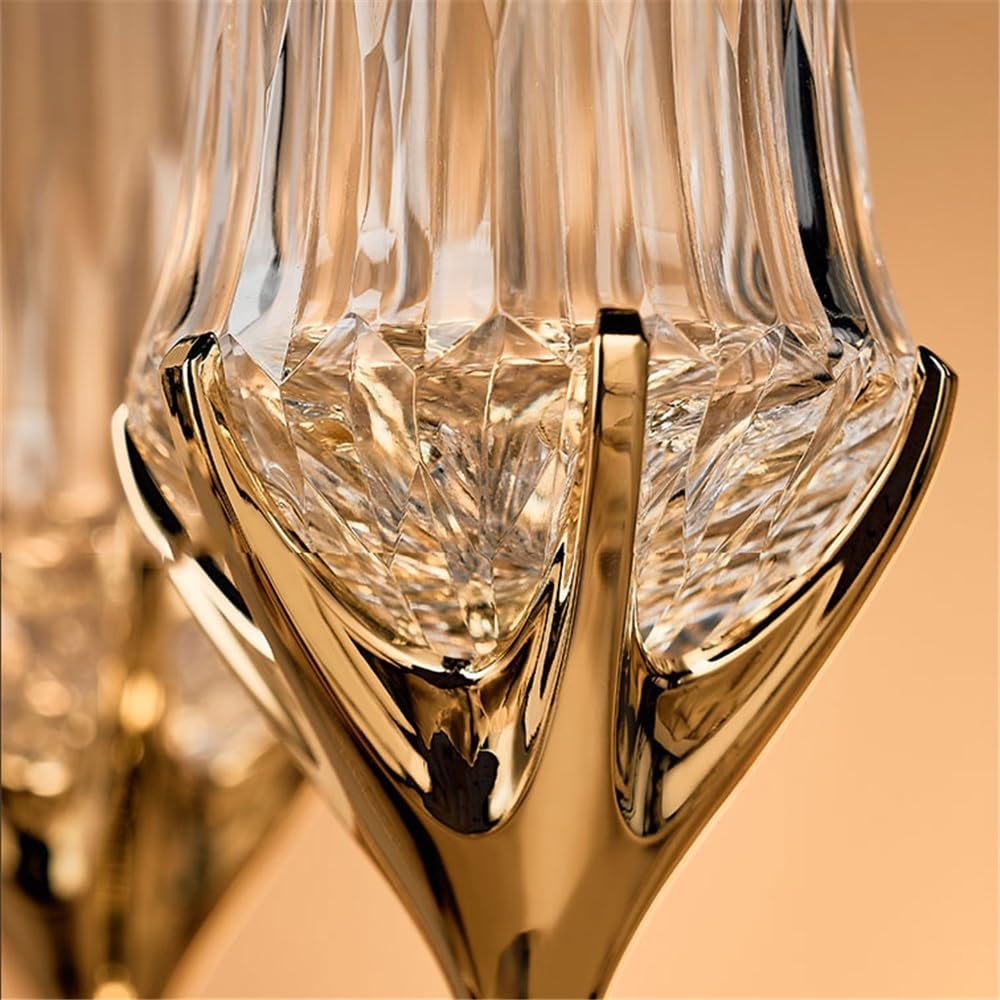 Flûtes à champagne Flûtes à champagne à pied doré, 2 flûtes à champagne en cristal d'une capacité de 140 ml for les anniversaires de mariage Verres à champagne