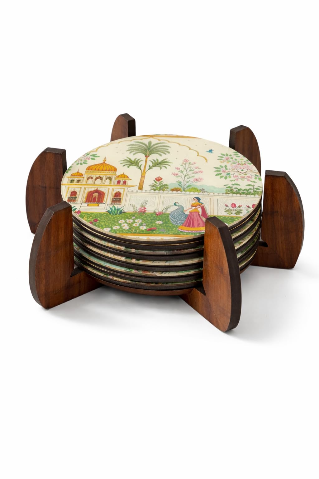 Royal Acrylic Coaster Set of 6 Premium Round Tea Coasters