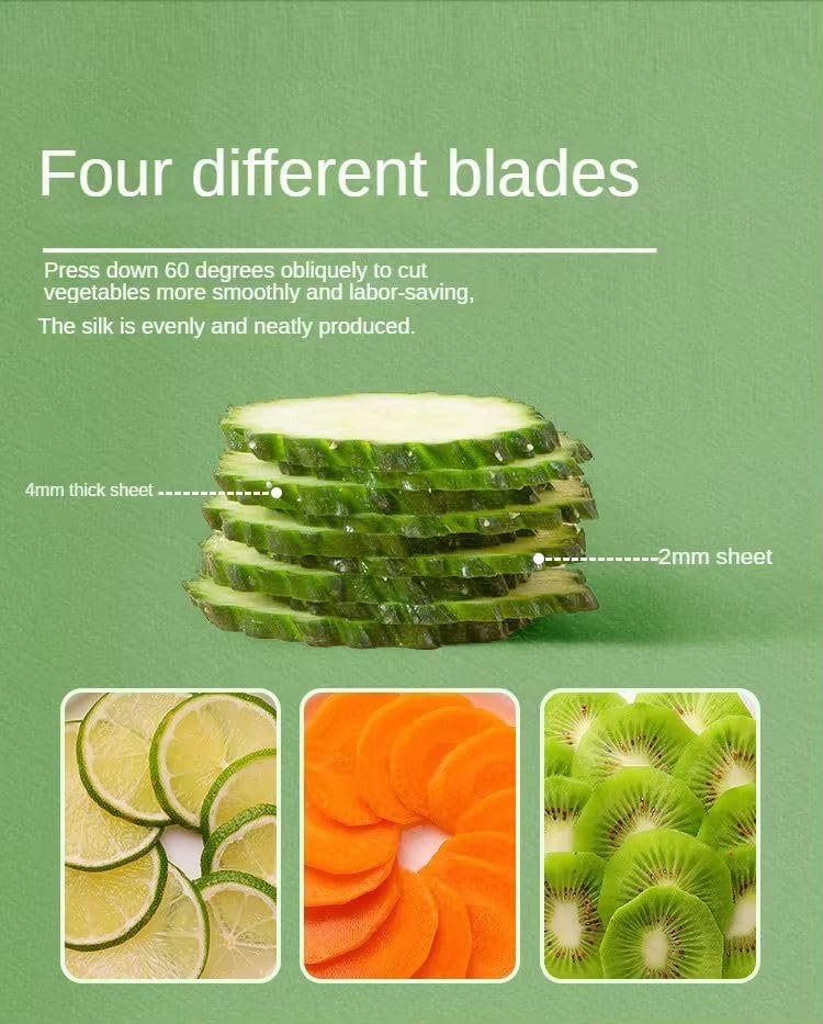 Orret Home Profesyonel Basmalı Rende Doğrayıcı – 3 Bıçaklı Paslanmaz Çelik Kesme, Mandolin Doğrama ve Rendeleme Aleti – Sebze, Meyve, Peynir, Salata ve Pratik Mutfak Kullanımı İçin Ergonomik Tasarım - Görsel 6