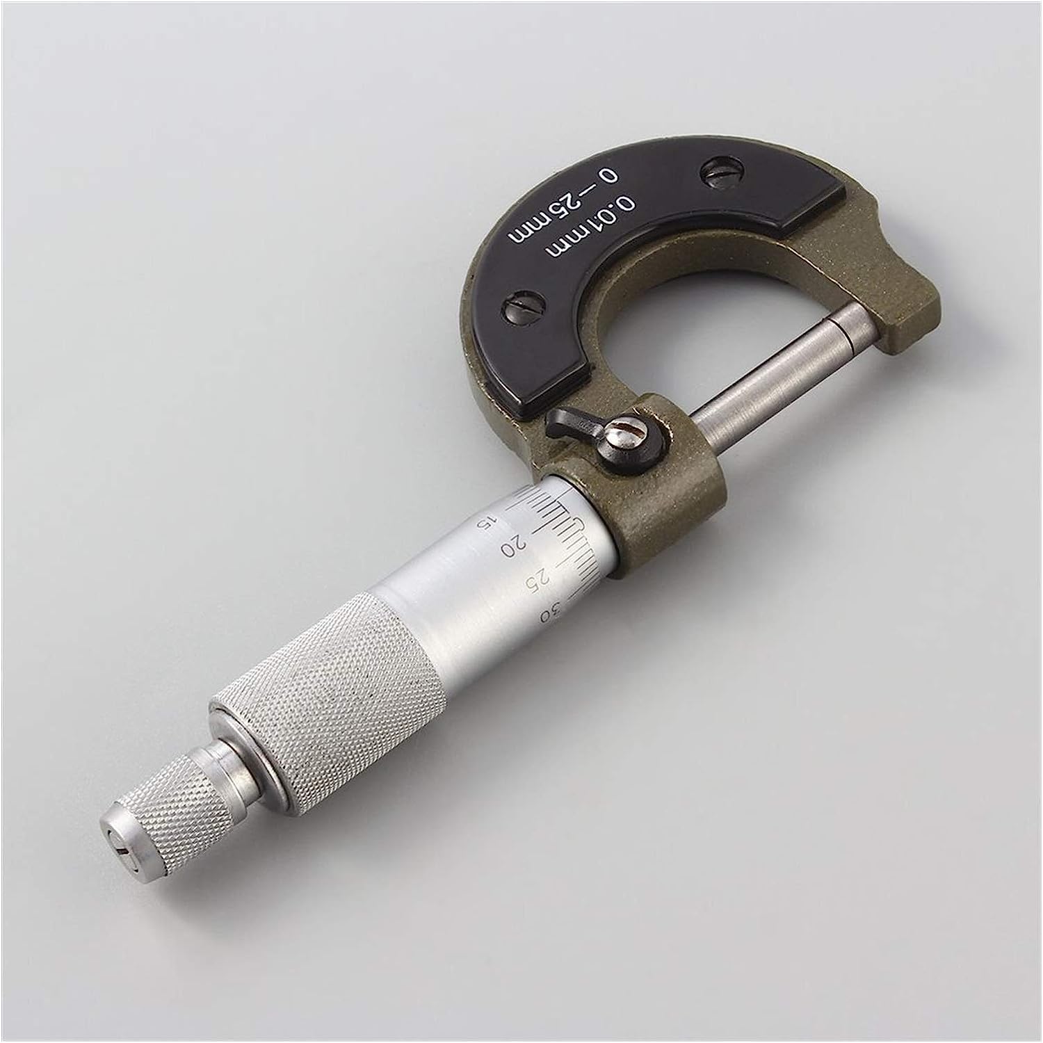 BUNGAA Micrómetro,Micrómetro de Exteriores,Medidor de ESP Micrómetro métrico Exterior de Calibre de 0-25mm y 0,01mm, Herramienta con Metal for Calibre mecánico, Oferta en Stock, micrómetro Digital