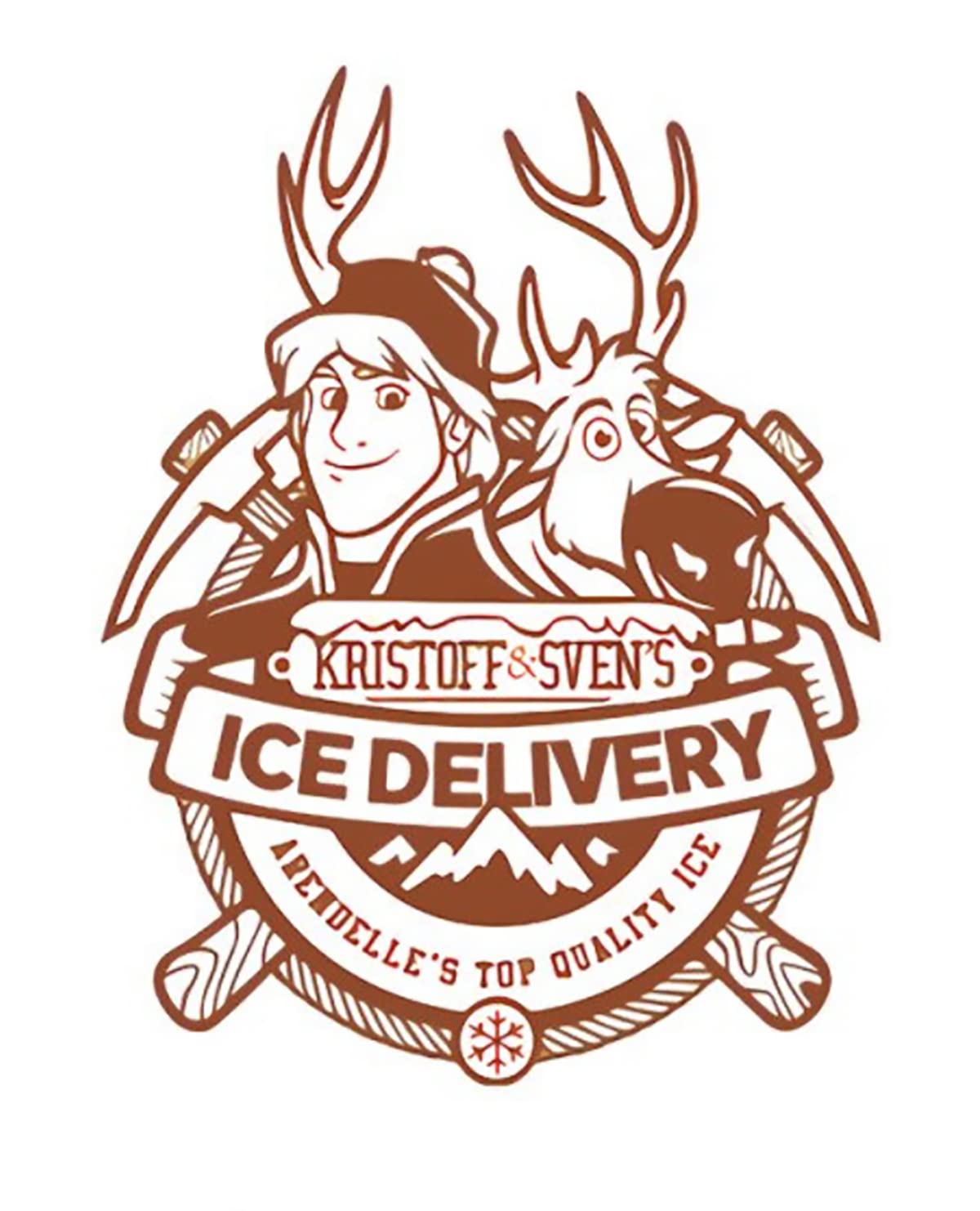 WAY2BB - Frozen iron-on patch "Kristoff & Sven's ice delivery" small size Christmas gift idea to customise 2021