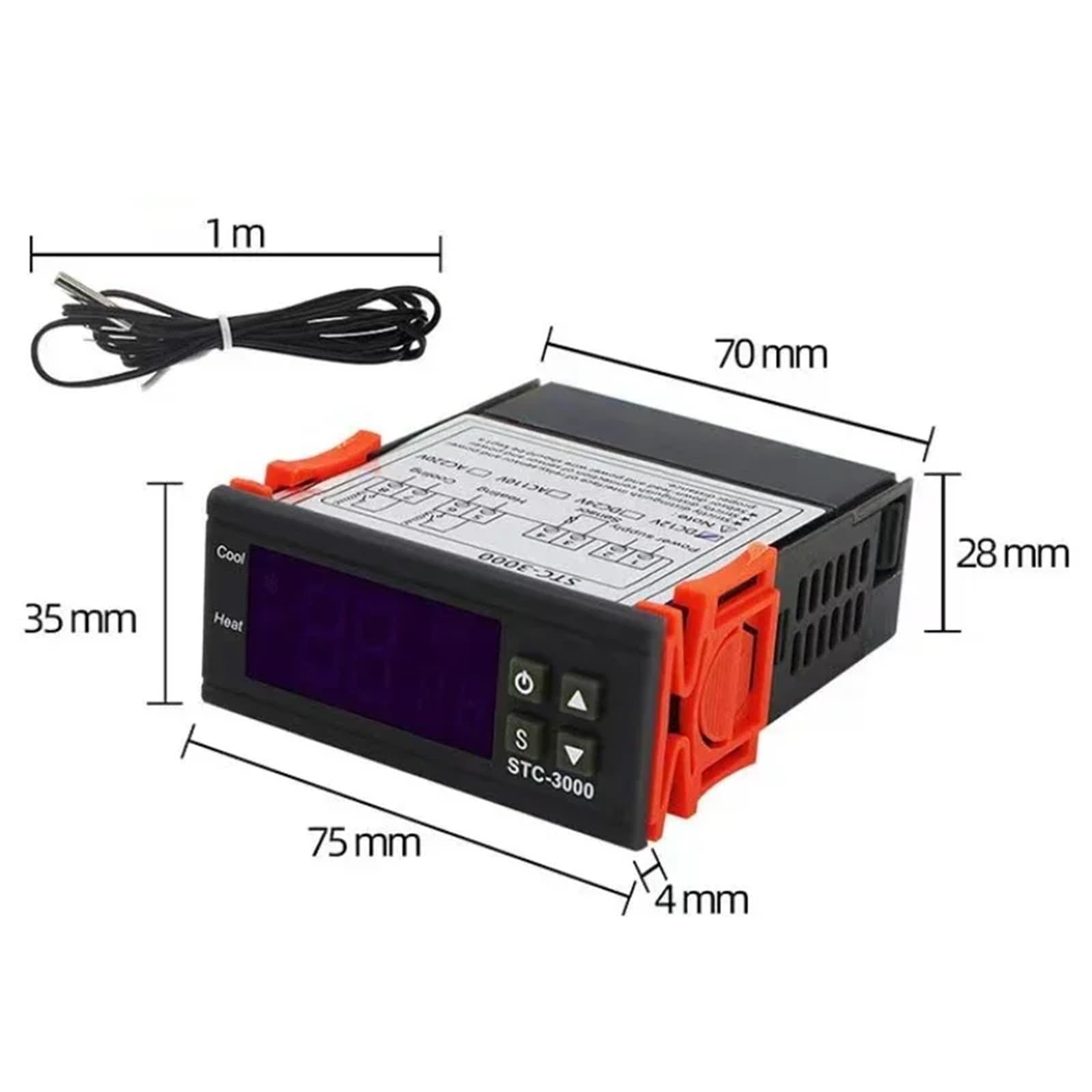 STC-3000 cyfrowy regulator temperatury, termostat, regulator temperatury, przekaźnik, ogrzewanie, chłodzenie, inkubator (110 V-220 V)