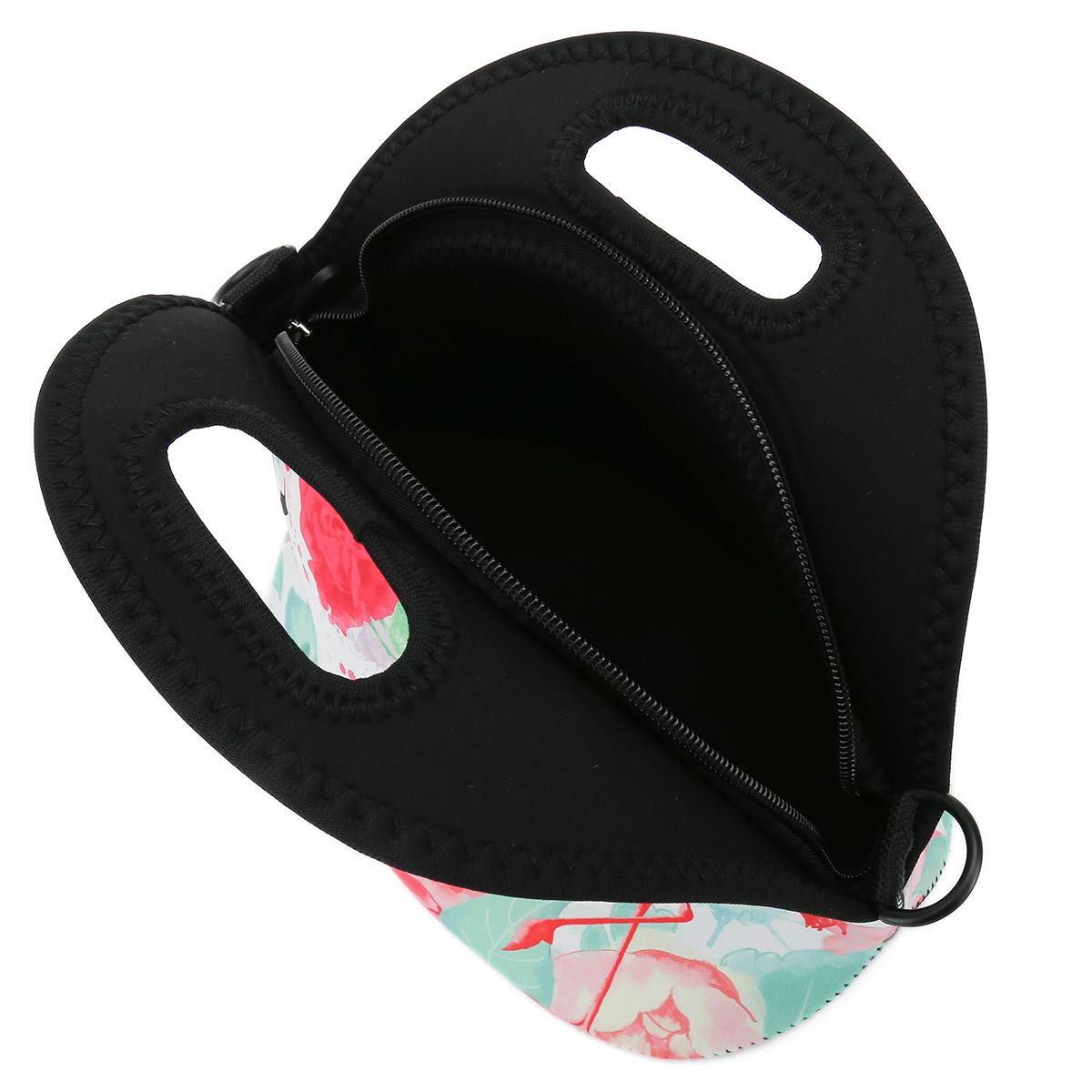 Insulated Neoprene Lunch Bag With Removable Strap – Cute Flamingo Print, Thermal Tote For Work, School, Picnics