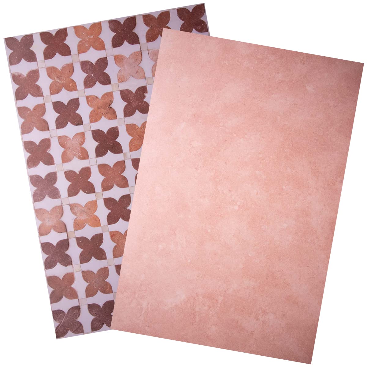 Bessie Bakes Two Pack Blush Plaster and Rose Gold Tile Replicated Photography Backdrop 2 Feet Wide x 3 Feet Long 3 mm Thick