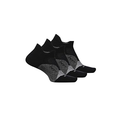 Feetures Elite Light Cushion No Show Tab 3 Pair Pack No Show Socks Shoes Black