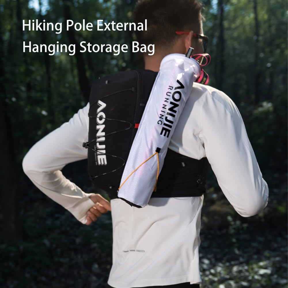 AONIJIE Trekking Poles Storage Bag Waterproof & Lightweight Drawstring Fastening Compression System Movement Does not Shake Compatible with Running Hydration Vest
