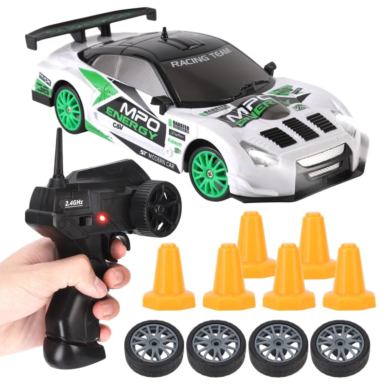 Image of Stunt Tires Racing CAR 1:12 Remote Control Stunt Plastic Rc Car with Hand Sensor Watch Twisting Vehicle Toy for Kids (mini Drift 2), Multicolor