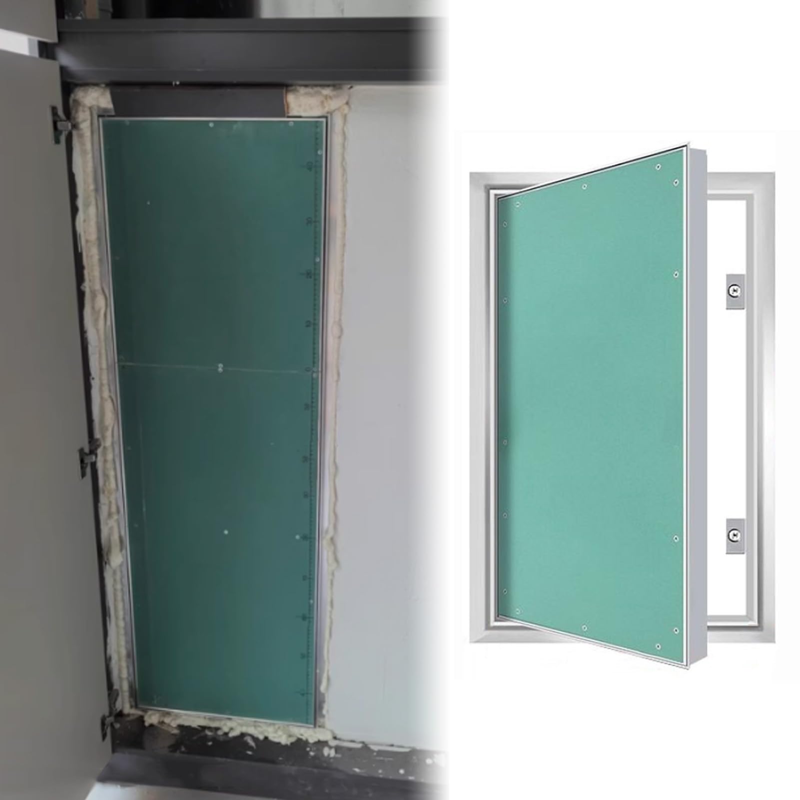 Hiccess Panel do płyty gipsowo-kartonowej, aluminiowej czapki inspekcyjnej na ścianę i sufit, 75 x 85 cm, łatwa do zainstalowania