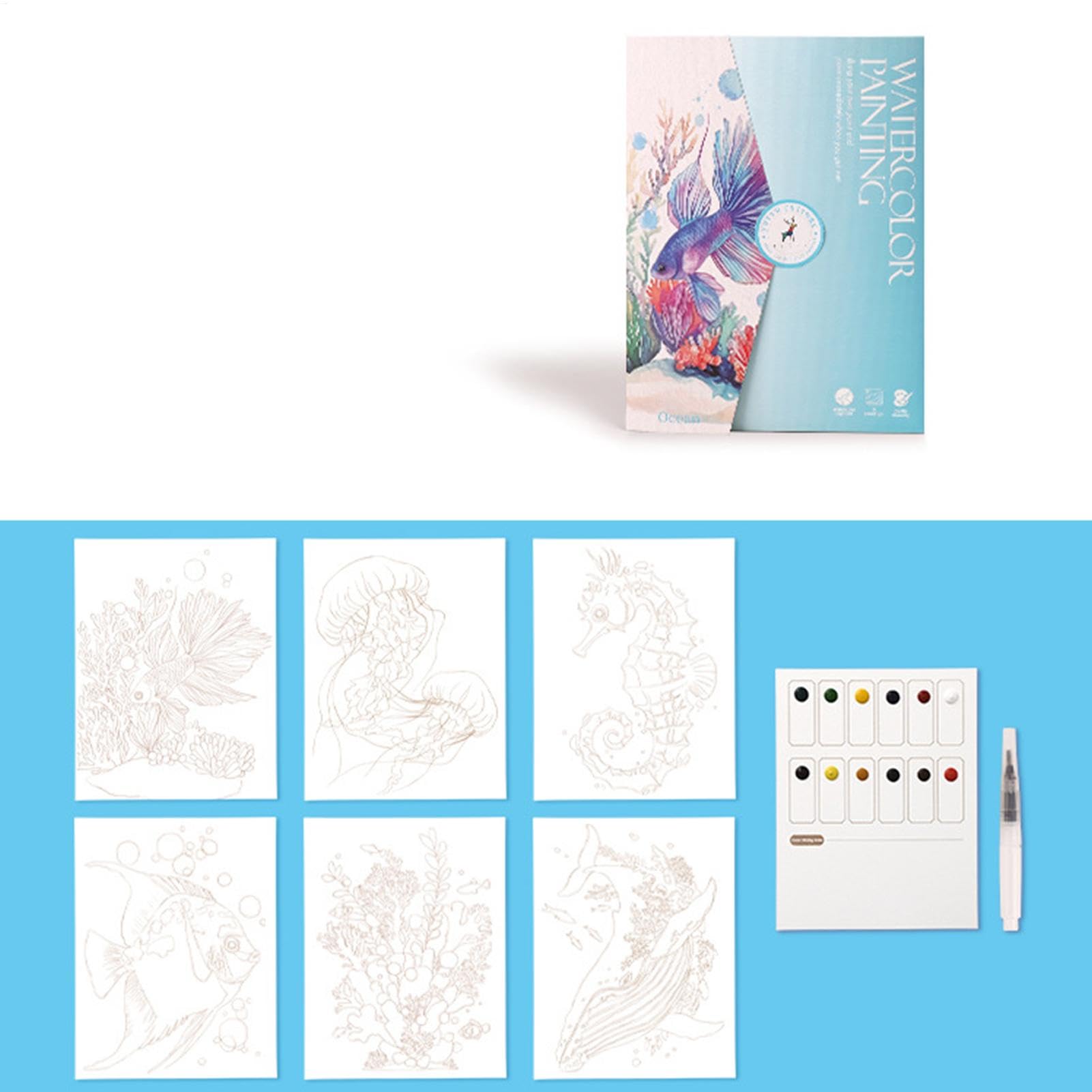 Cahier D’Exercices Aquarelle Pour Débutants – Livre De Peinture Avec Pinceau Et 12 Couleurs, Art Créatif Adultes Et Enfants - 7