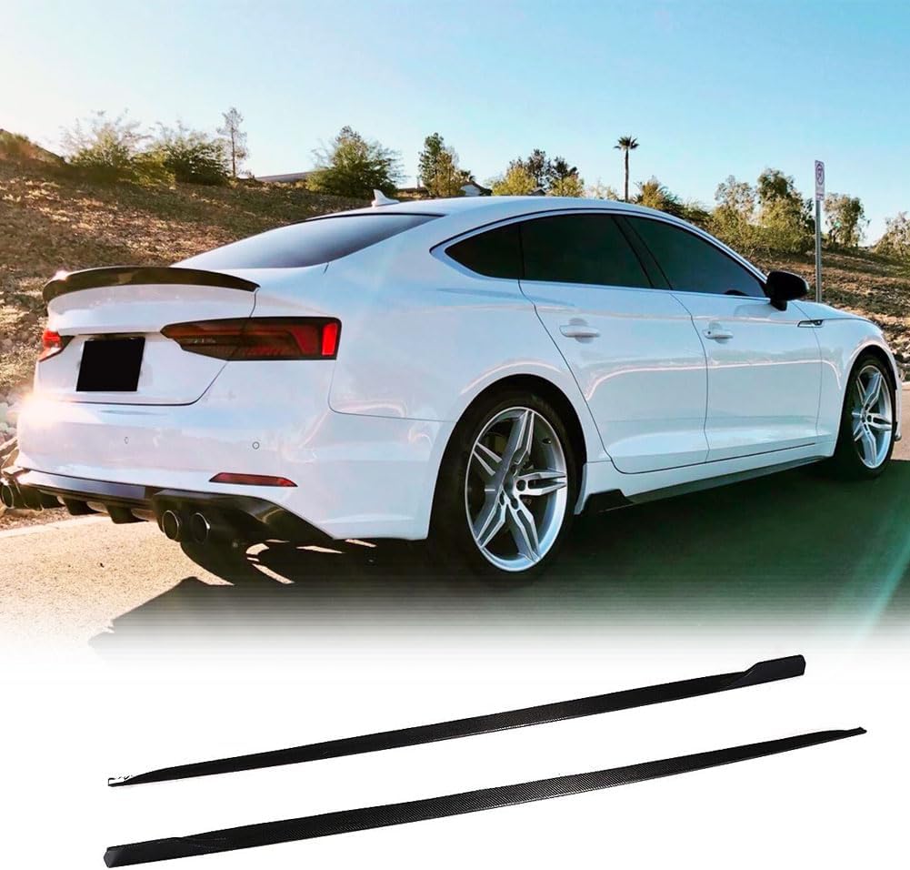 MCARCAR KIT Gloss Black Side Skirts Extensionfor Audi A5 B9 Sline S5 Sportback 2017-2020 Add-on Under Door Rocker Panels Valance Extension Lip