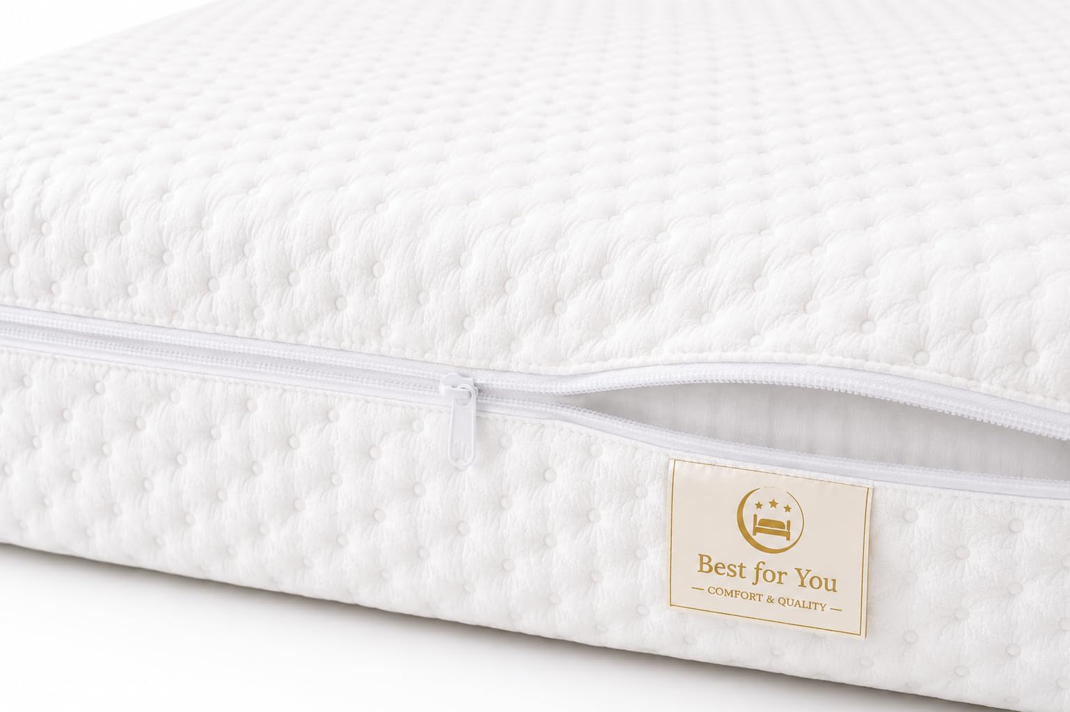 Best For You Matratzenbezug 10 cm Easy Active Cool für Allergiker geeignet 3-seitiger Reißverschluss Bezug für Matratzen von 60x120x10 bis 200x200x10 cm (160x200)