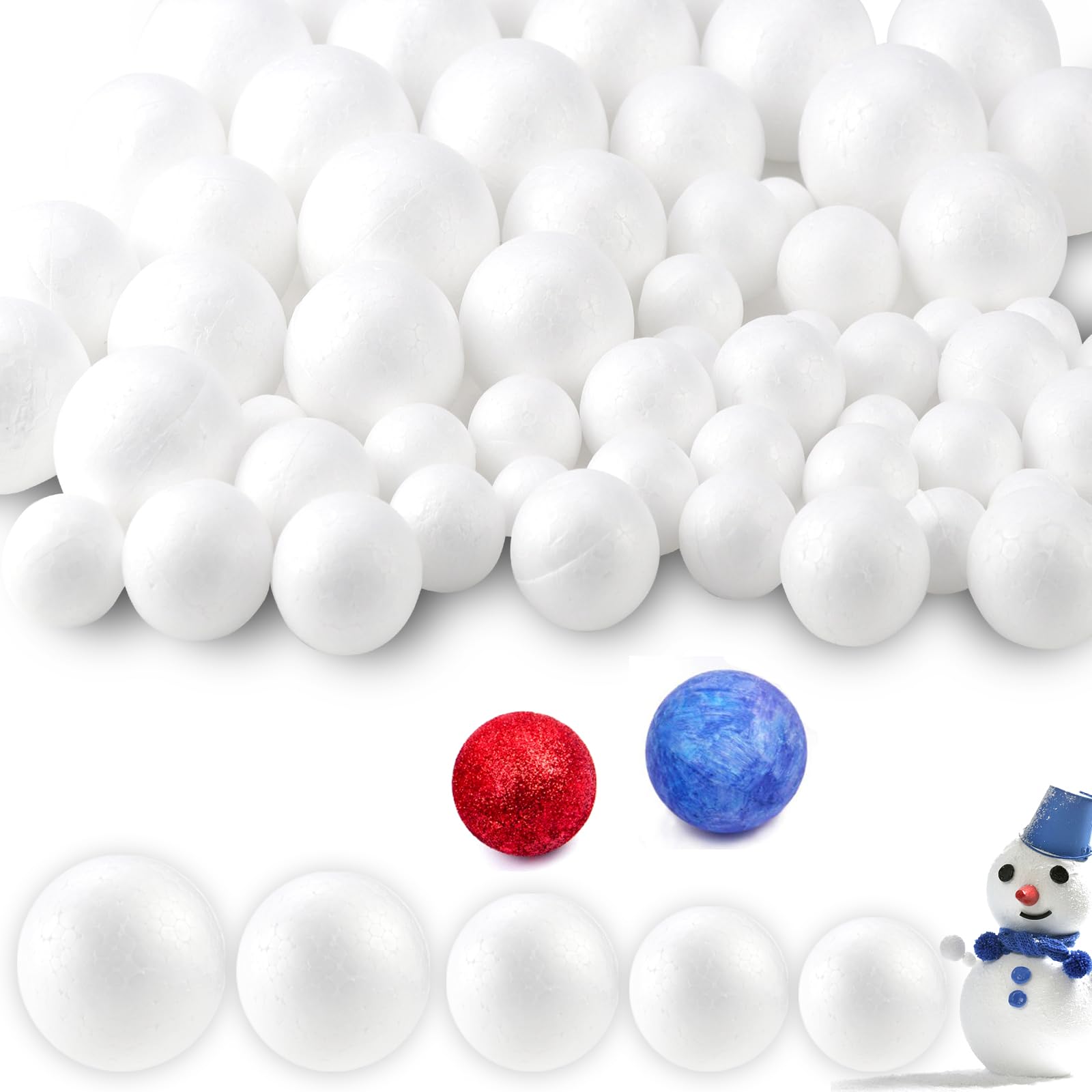 Pcone Kon Styroporkugeln 100 Stück - DIY Bastelset In 4 Größen 1-5cm
