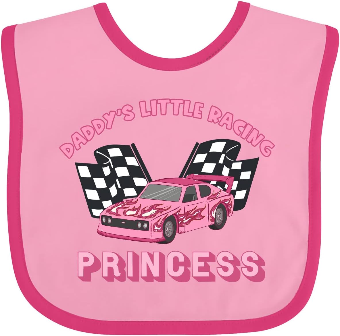 inktastic Daddy's Racing Princess Pink Race Car Baby Bib