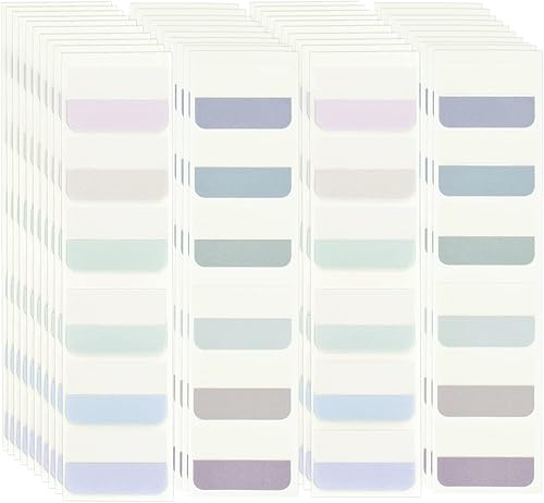 AccEncyc 240 pestañas de índice de colores de 1 x 1.8 pulgadas, pestañas adhesivas grandes para libros, pestañas de página reposicionables,