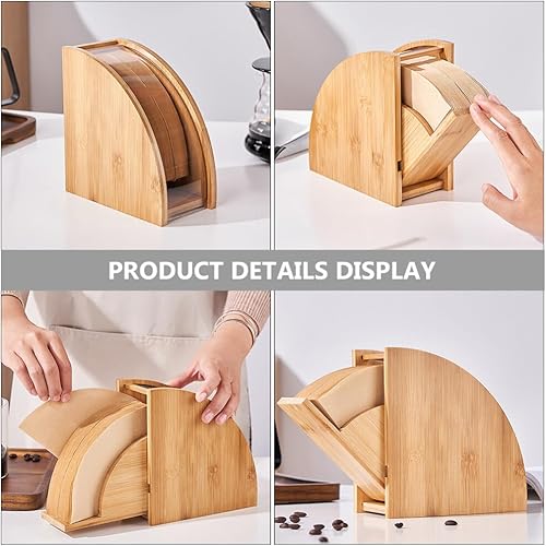 Miniatura 4 de Kichvoe Soporte de filtro de café con forma de abanico Estante de almacenamiento de papel de café Contenedor de papel de filtro de café, organizador