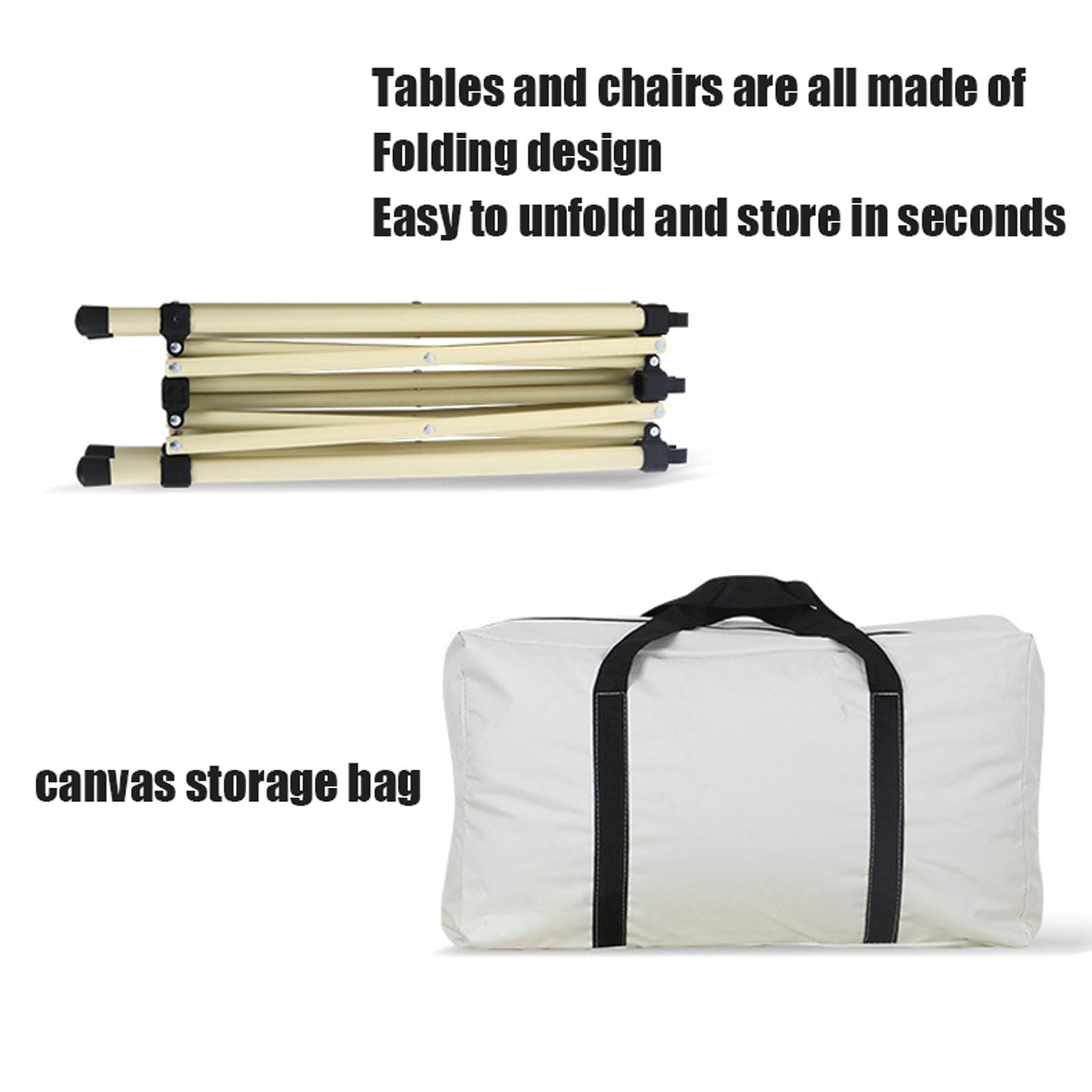 Set di Tavolo e sedie da Campeggio Pieghevoli, Portatile e Leggero, da Picnic, con Borsa per Il Trasporto, Piano Arrotolabile in Alluminio, Ultraleggero, da Spiaggia
