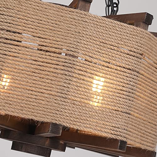 JIUFACAI Retro Hemp Rope Chandelier Vintage Ceiling Pendant Light Fitting Rope Chandelier, Retro Steampunk Ceiling Pendant Light Personalized Solid Wood Lamps steampunk buy now online