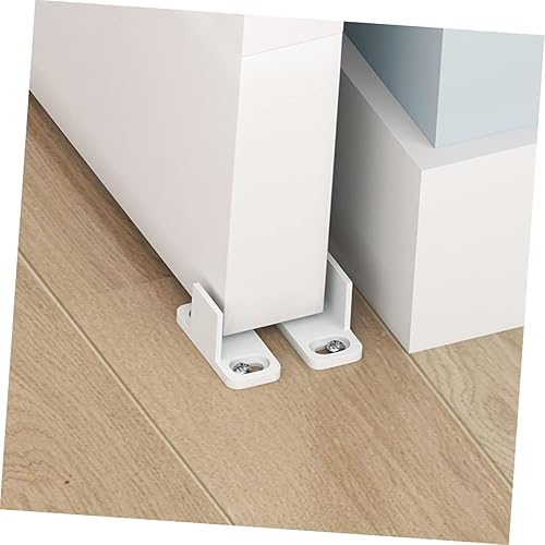 Miniatura 2 de 2 juegos de guías de suelo para puertas correderas de granero, soportes inferiores ajustables para puertas de gabinete de derivación, topes de