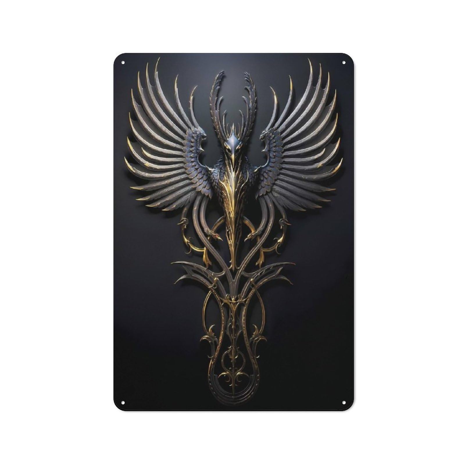 Junmoney Style-1 Majestic Golden Eagle Vintage Metal Sign 30X20cm For Living Room Wall, Gift For Home Wall Decor Collectors During The Christmas Season
