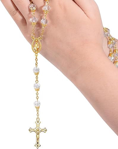 Miniatura 4 de 60 unids30 juegos de kits de rosario, suministros de religión, cruz y centro de medallas, dijes de aleación ovalada de Jesús crucifijo para