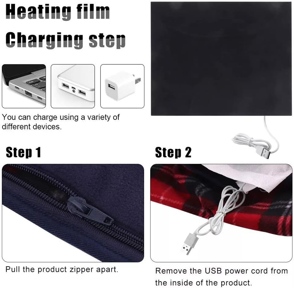 USB Electric Heated Blanket, Soft Lightweight Car Travel Blanket with Quick Heating Function, Suitable for Cold Weather, Made of Cotton, Size: 880 * 650MM