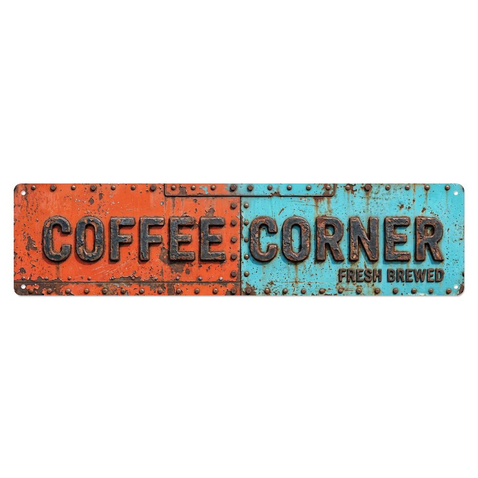 Coffee Corner Vintage Industrial Metal Tin Sign