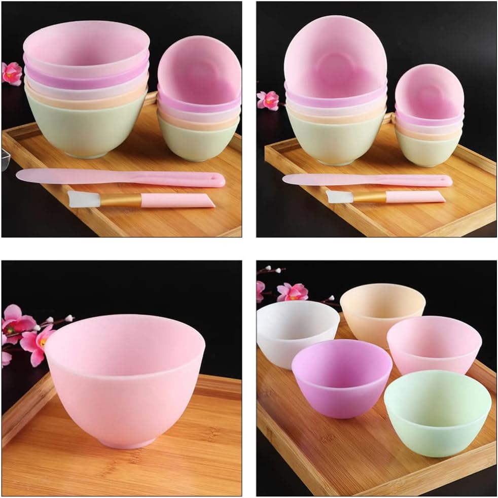 Cabilock Facial Kit 6PCS Silicone Face Mixing Bowl Facial Mud Bowl Cosmetic Mixing Bowl Hair Color Bowl Hair Coloring Dye Mixing Tint Bowls Condiment Bowls Face Mask Mixing Bowl Set : Beauty & Personal Care