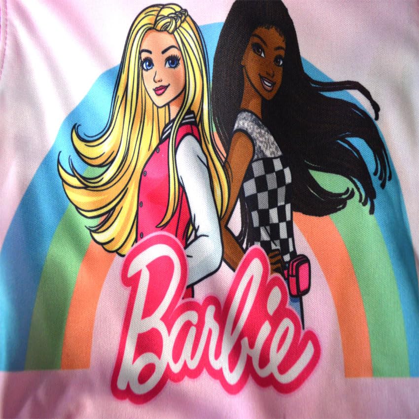Komar Kids Girls Barbie Pink Sparkle Rainbow Dress Up Nightgown3