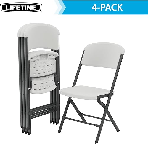 Miniatura 4 de Lifetime Sillas plegables, silla plegable resistente contorneada para mayor comodidad, paquete de 4