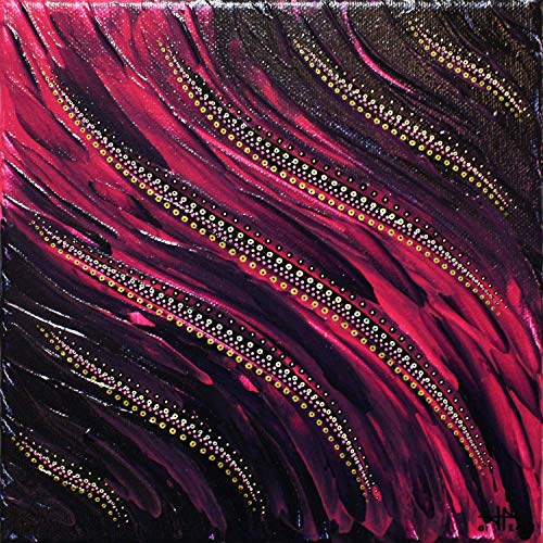 Tableau contemporain fluide rose déco salon peinture abstraite carrée