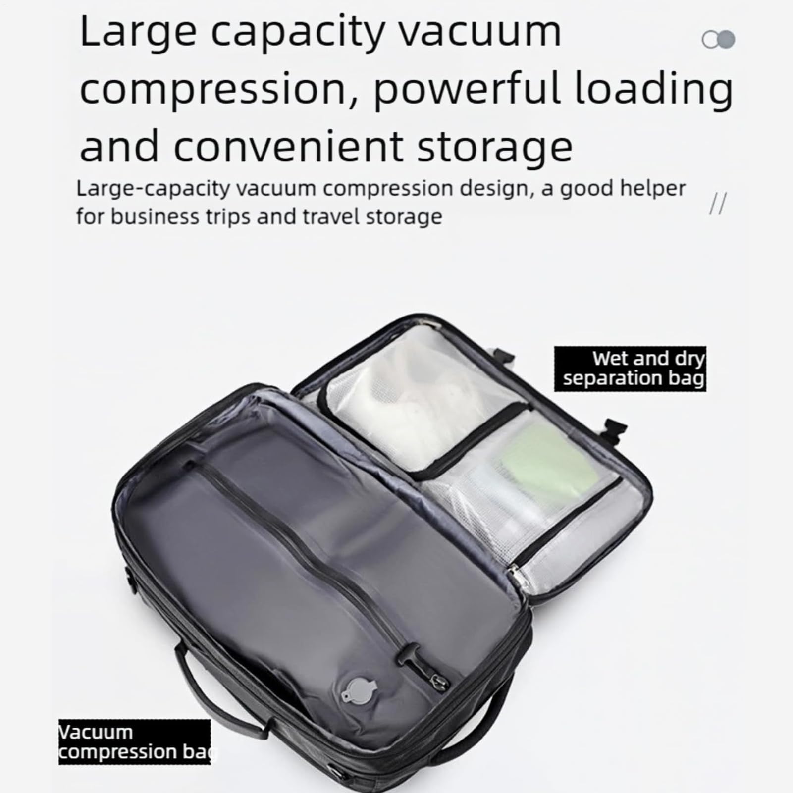 Equipaje de Cabina al Vacío de Compresión para Organizar Equipaje | Bolsa Impermeable Para Viajes En Avión, Outdoor, Negocios Y Organización Del Hogar Ahorradora De Espacio
